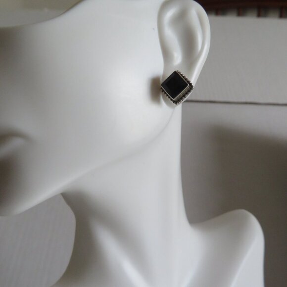 Sundance Catalog - Small Stud Earrings - Silver w/Dark Purple stone, NWOT - Picture 2 of 6